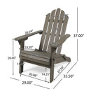 Outdoor Foldable Adirondack Chair With Hand Crafted Details - Gray by HouseOfZazla