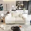 Deep Seat Convertible Sofa With Soft Pillows And Ottomans by HouseOfZazla