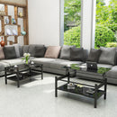 Glass Lift Top Coffee Table, Modern Simple 2-Layer Tempered Glass Coffee Table For Living Room - Black by HouseOfZazla
