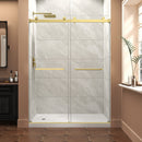 55"-60" W x 76" H Brushed Frameless Shower Door by HouseOfZazla