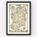 Vintage Pictorial Plan of Ireland 1933