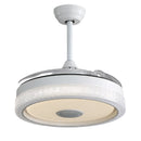 Invisible Ceiling Fan With Remote Control And 36W LED Light, 120V DC Motor, 3 Blades - White