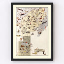Vintage Map of Houghton County, Michigan 1936