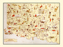 Vintage Map of Iron County, Michigan 1936