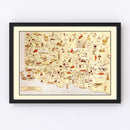 Vintage Map of Iron County, Michigan 1936