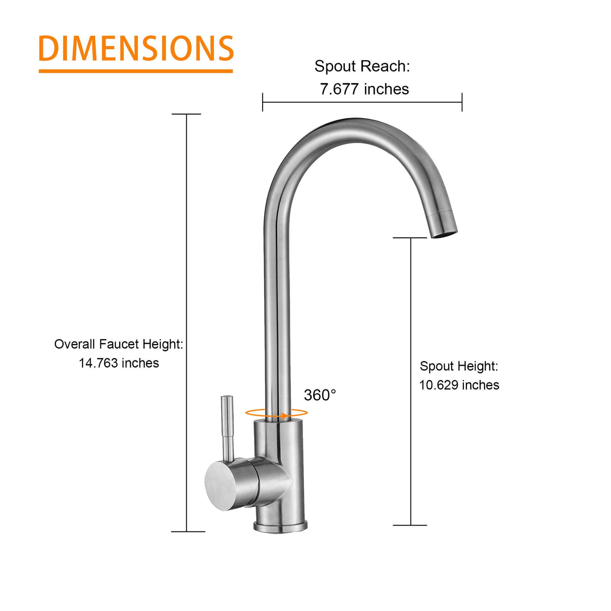 Modern Kitchen Sink Faucet With Single Handle, photo 12 of 18