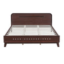 Pine Solid Wood Queen Size Bed, Dark Walnut by HouseOfZazla