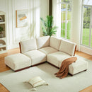 Velora 88.5 in. 5-Piece V Shaped Boucle Modular Free Combination Sectional Sofa