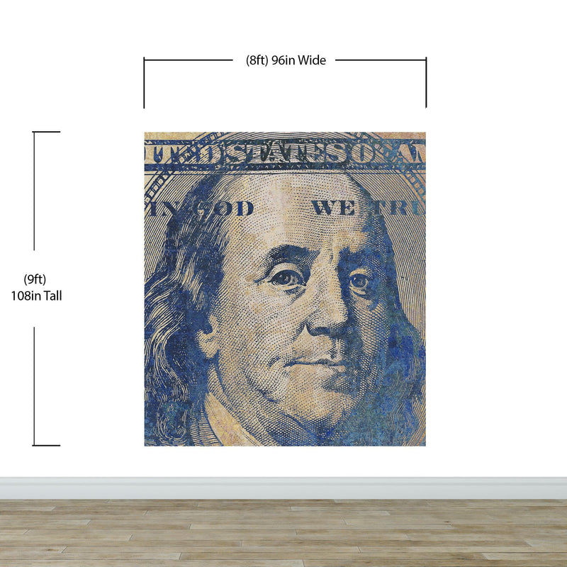 Colorful Money Wallpaper. Benjamin Franklin 100 Dollar Bill Wall Mural.