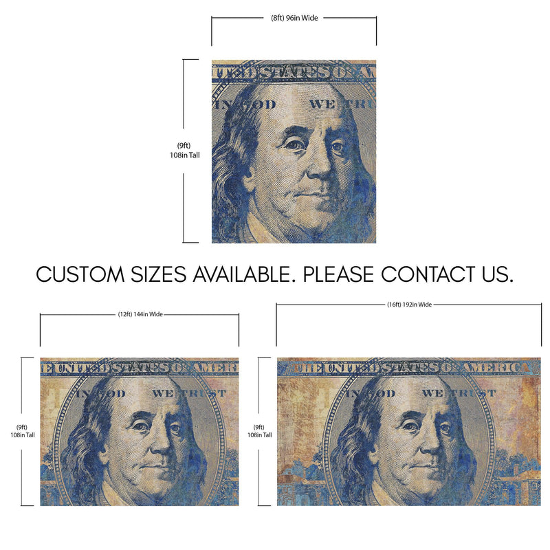 Colorful Money Wallpaper. Benjamin Franklin 100 Dollar Bill Wall Mural.