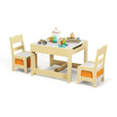 3-IN-1 Kids Furniture: Kids Table Chairs Set + Bookshelf + White Play Kitchen Sets by LJGDeals