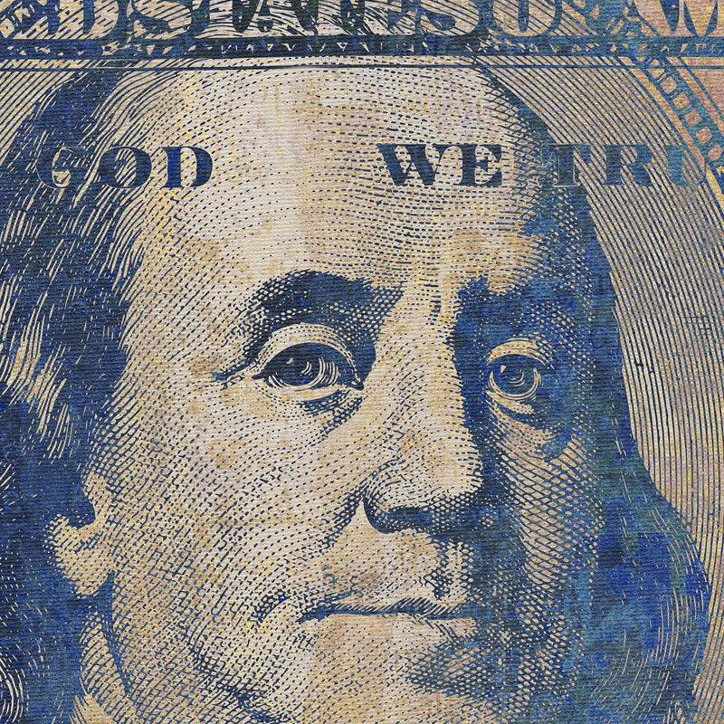 Colorful Money Wallpaper. Benjamin Franklin 100 Dollar Bill Wall Mural.