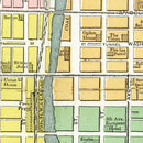 Vintage Map of the Business District of Chicago, IL 1875