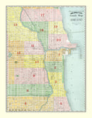 Vintage Map of the Business District of Chicago, IL 1875