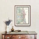 Vintage Map of Chicago, Illinois 1874