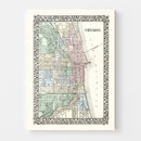 Vintage Map of Chicago, Illinois 1874