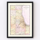 Vintage Map of Chicago Railroad Lines 1912
