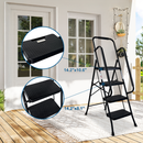 4 Step Folding Steel Ladder with Anti-Slip Pedals and Handrail by HouseOfZazla