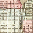 Vintage Map of Chicago, Illinois 1870