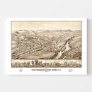 Vintage Map of Canajoharie & Palatine Bridge, New York 1881