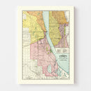 Vintage Map of Chicago Railway Terminals 1897