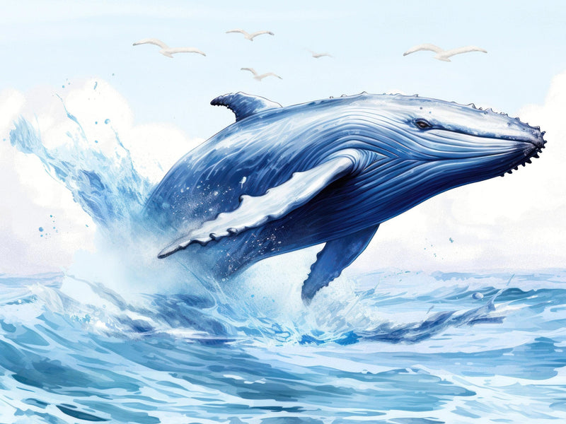 Humpback Whale Wallpaper. Marine Life Wall Art.