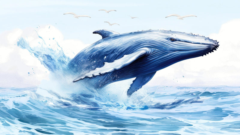 Humpback Whale Wallpaper. Marine Life Wall Art.