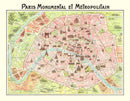 Vintage Map of Paris, France 1911