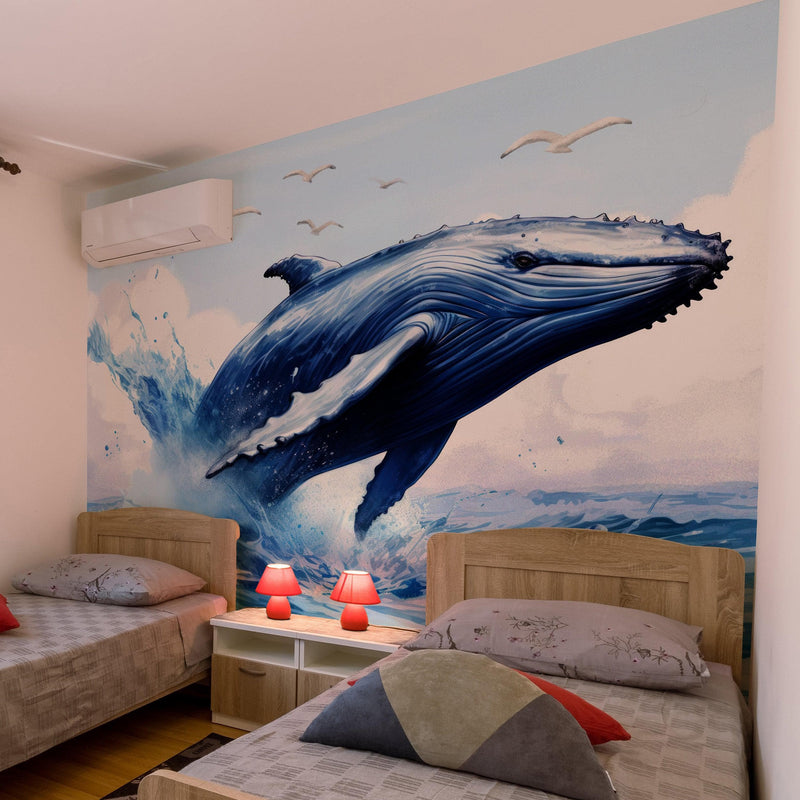 Humpback Whale Wallpaper. Marine Life Wall Art.