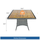 All-Weather Square Rattan Patio Dining Table by HouseOfZazla