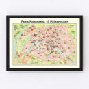 Vintage Map of Paris, France 1911