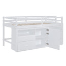Loft Bed With 4 Drawers, Underneath Cabinet And Shelves by HouseOfZazla
