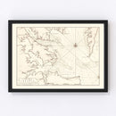 Vintage Map of Virginia 1742
