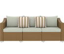 Rattan Wicker Seater Patio Couch with Cushions and Throw Pillows