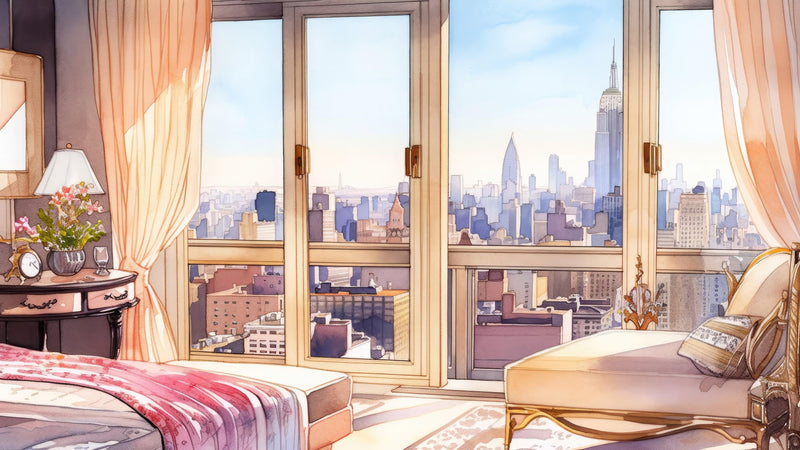 New York City Penthouse View Wallpaper Mural.