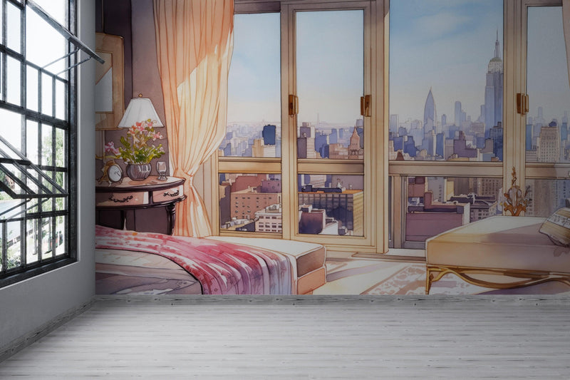 New York City Penthouse View Wallpaper Mural.