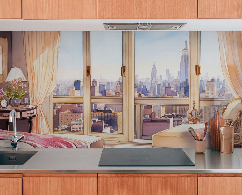 New York City Penthouse View Wallpaper Mural.