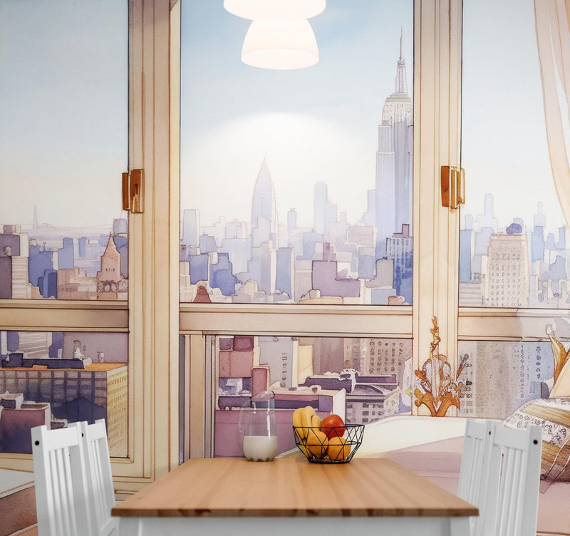 New York City Penthouse View Wallpaper Mural.