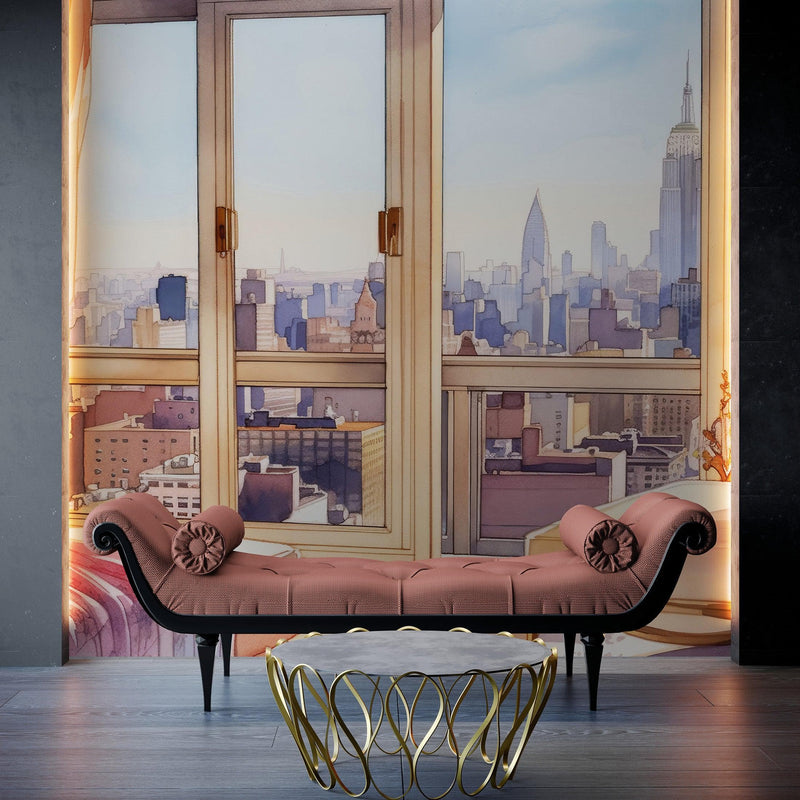 New York City Penthouse View Wallpaper Mural.