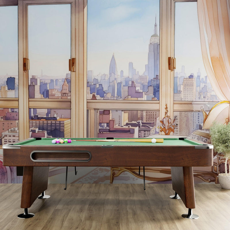 New York City Penthouse View Wallpaper Mural.