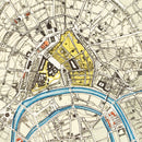 Vintage Map of Moscow, Russia 1923