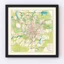 Vintage Map of Moscow, Russia 1935
