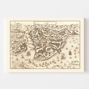 Vintage Map of Constantinople, Turkey 1572
