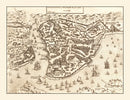 Vintage Map of Constantinople, Turkey 1572