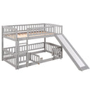 Low Bunk Bed With Slide, Fence And Ladder by HouseOfZazla