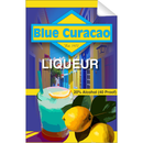 Blue Curcacao Single Self Adhesive Label - License and Royalty Free for Film Use