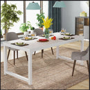 Executive Desk, Large Office Computer Workstation With Thick Frame - White by HouseOfZazla