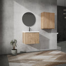 24" Wall-Mounted Bathroom Vanity With Sink and Side Cabinet