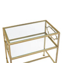 Grifton - Rectangular Glass Accent Table - Antique Gold by HouseOfZazla