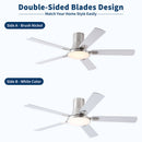 Flush Mount Ceiling Fans With LED Light And Remote Control, 5 Blades by HouseOfZazla